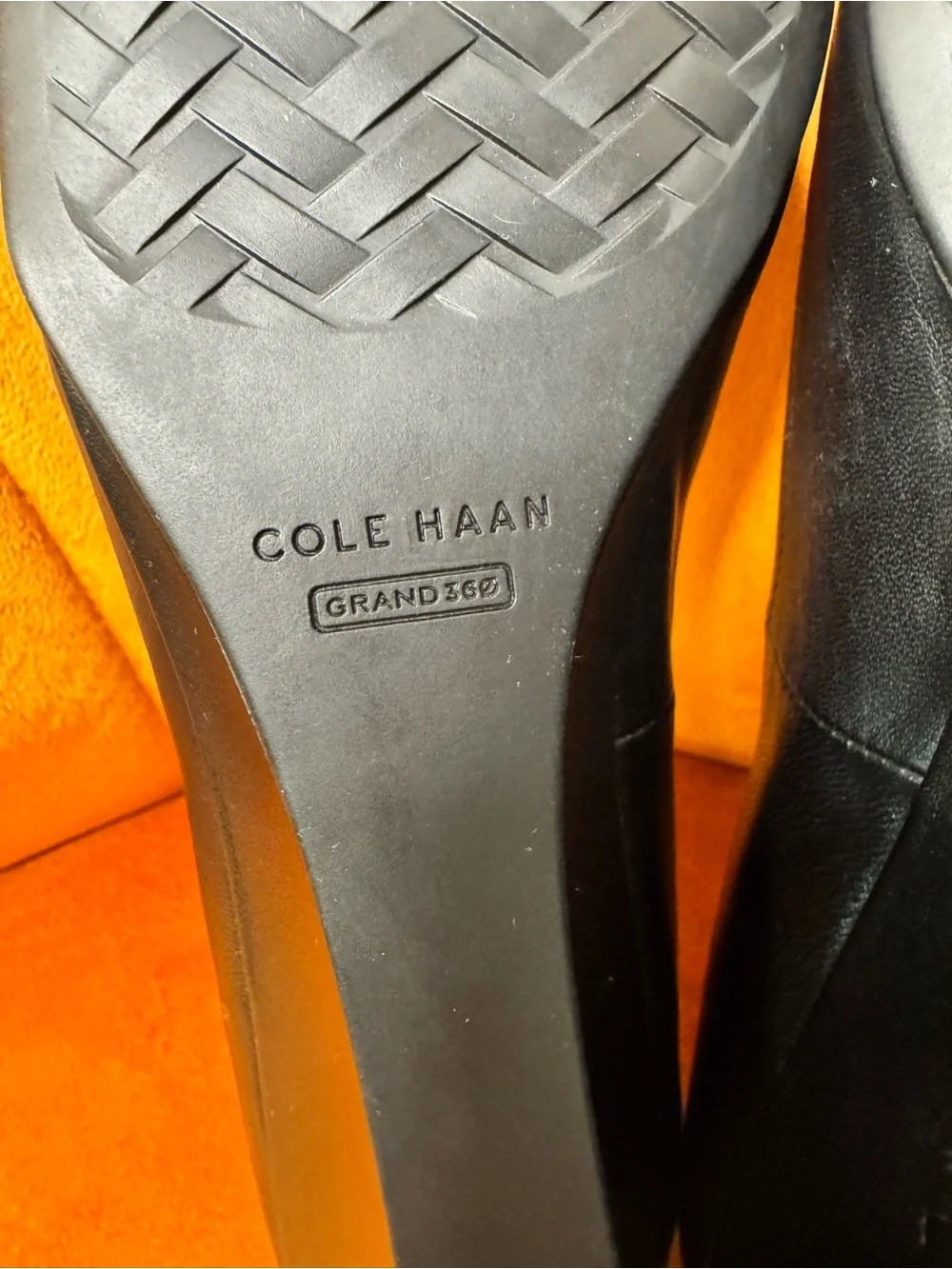 New Cole Haan Malta Bow  Black Wedge Pump with Gold Accent